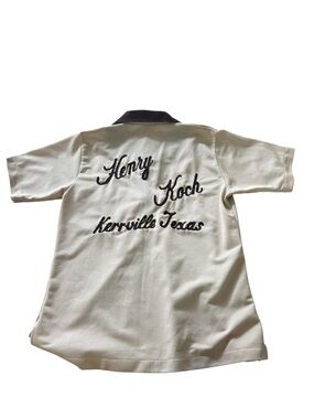 Vtg Hilton Chain Stitched Bowling Shirt Henry Koch Kerrville Texas GUC